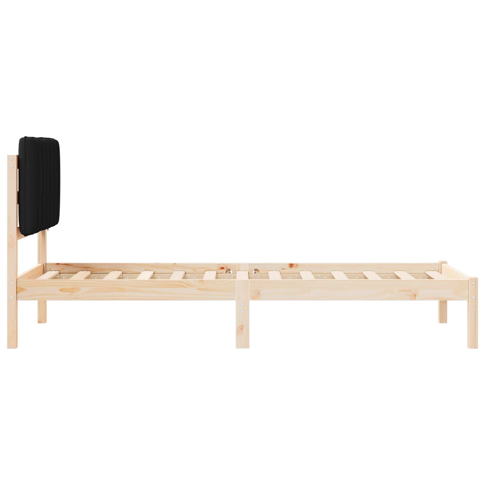 Cadre de lit avec tête de lit rembourrée Noir 75 x 190 cm - XIOS