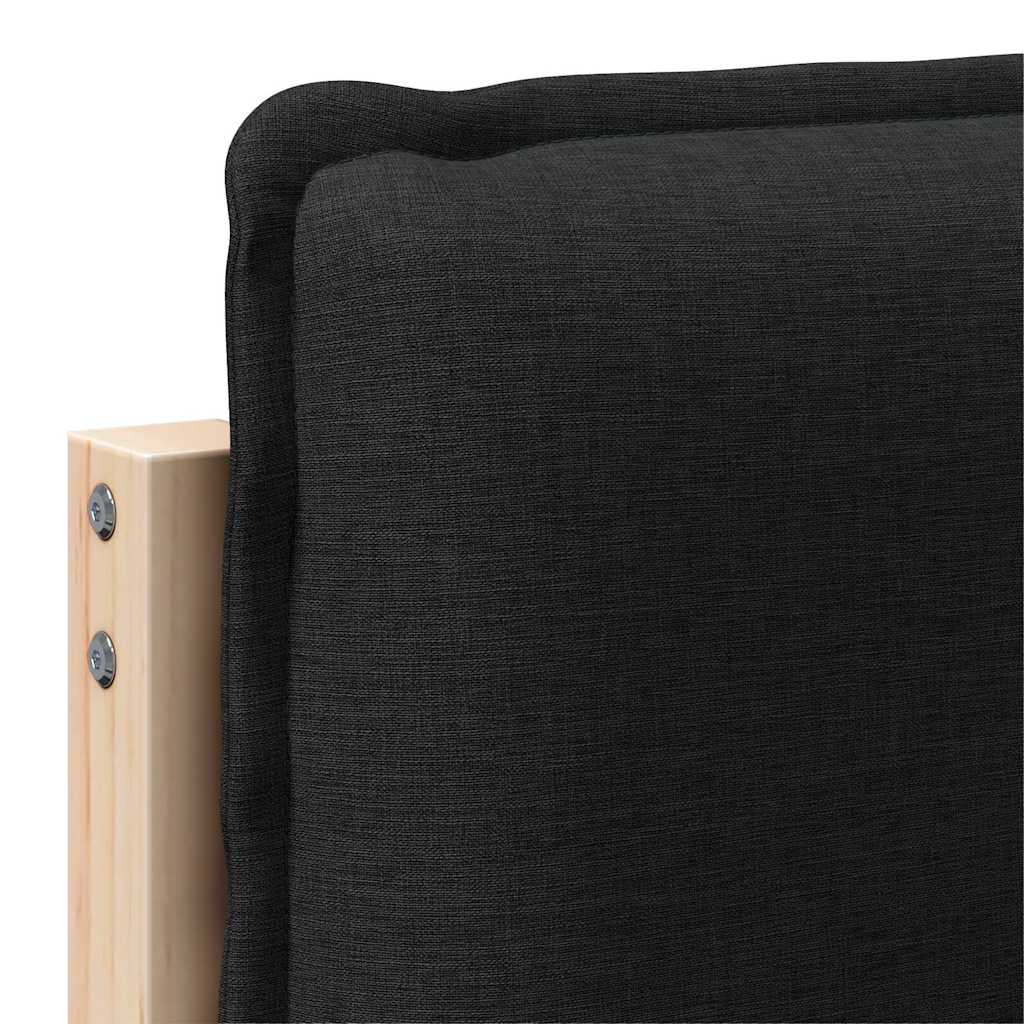 Tête de lit capitonnée Naturel et Noir 200 cm Pin massif - XIOS