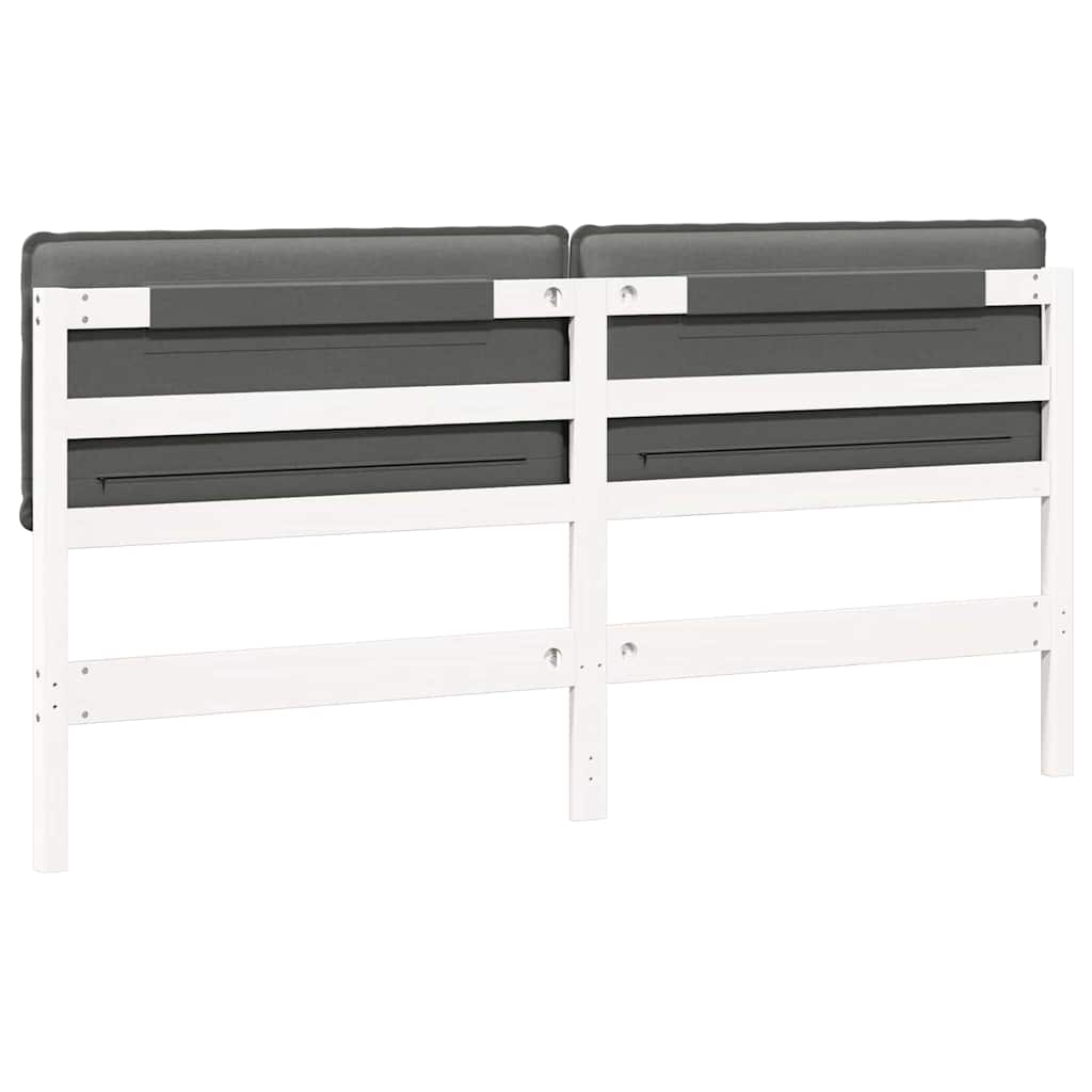 Tête de lit capitonnée Blanc et gris clair 200 cm Pin massif - XIOS