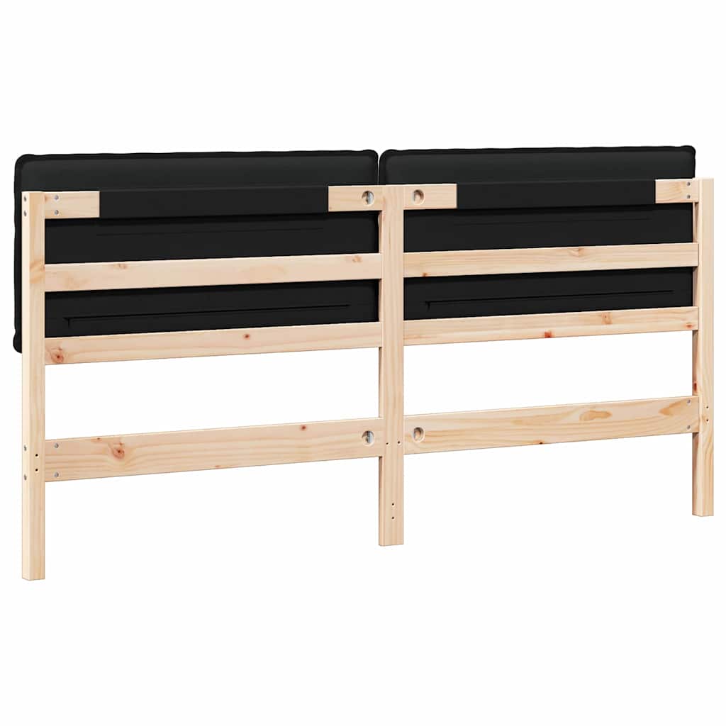 Tête de lit capitonnée Naturel et Noir 180 cm Pin massif - XIOS