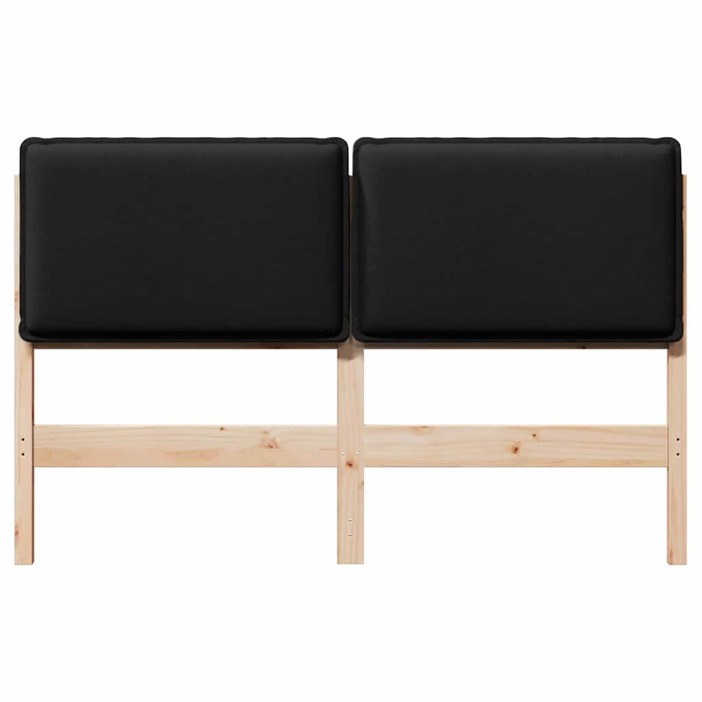 Tête de lit capitonnée Naturel et Noir 160 cm Pin massif - XIOS