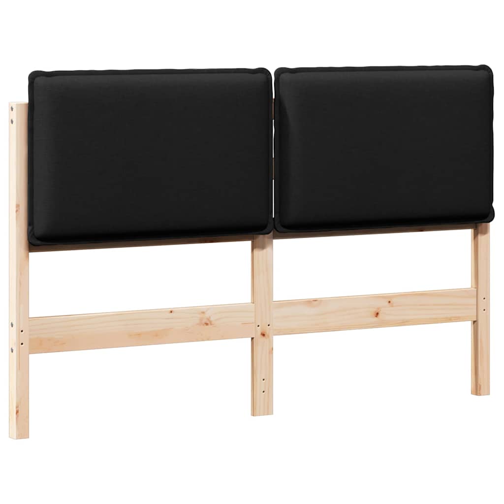 Tête de lit capitonnée Naturel et Noir 150 cm Pin massif - XIOS
