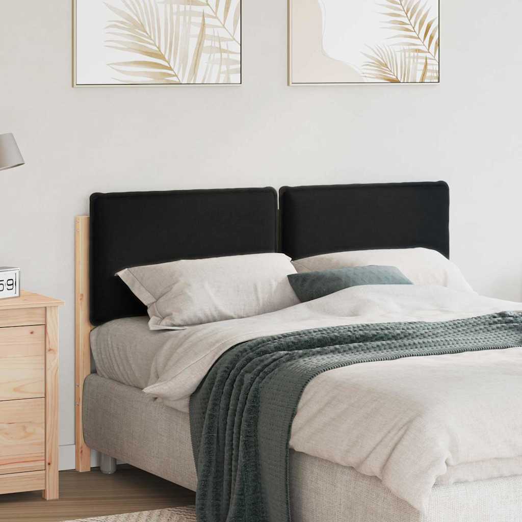 Tête de lit capitonnée Naturel et Noir 140 cm Pin massif - XIOS