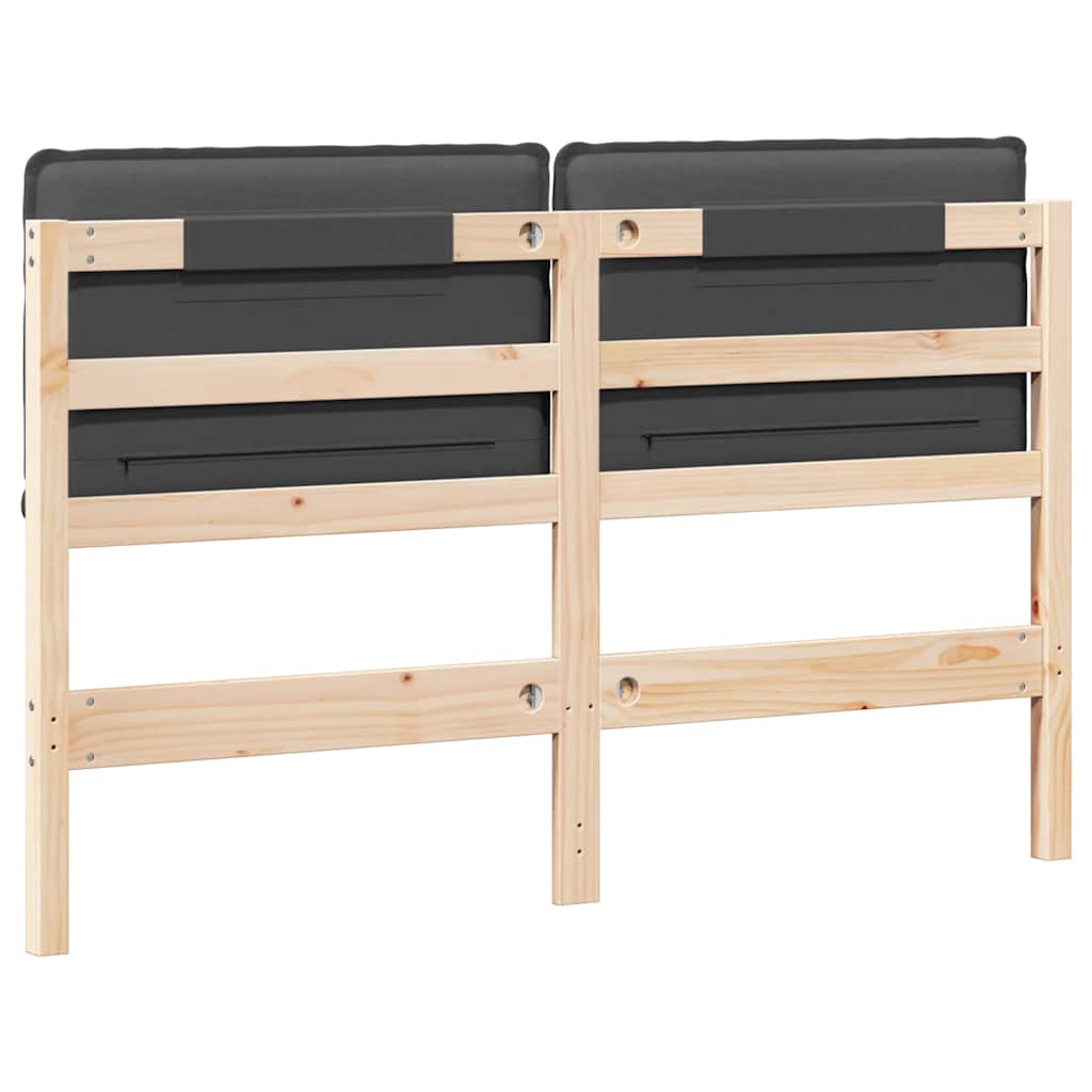 Tête de lit capitonnée Gris Naturel et Foncé 135 cm Pin massif - XIOS