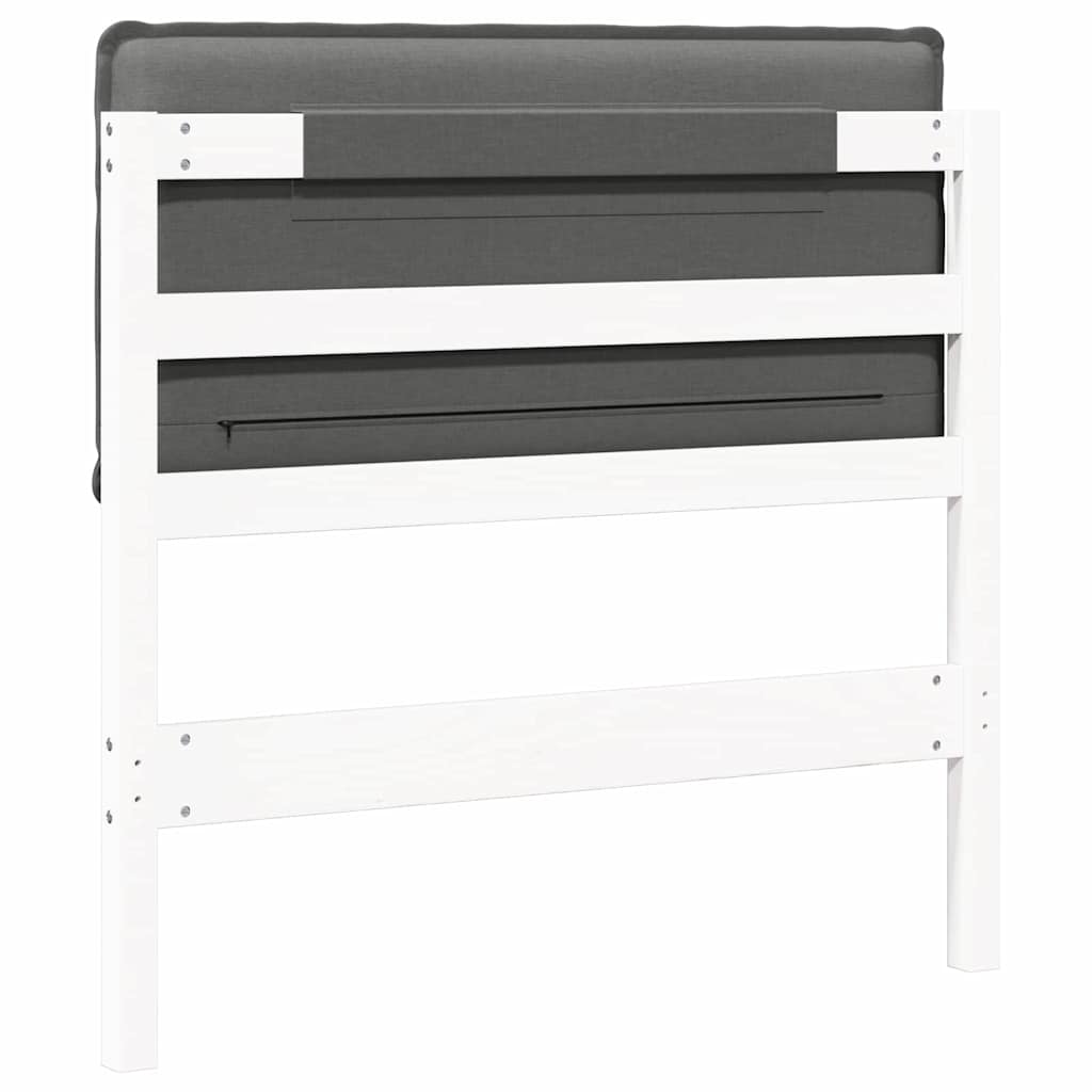 Tête de lit capitonnée Blanc et gris clair 100 cm Pin massif - XIOS