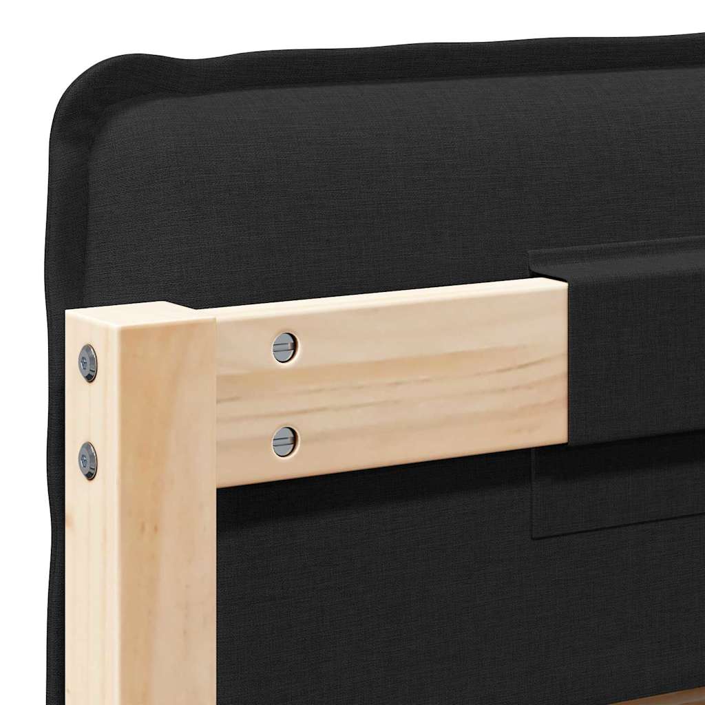 Tête de lit capitonnée Naturel et Noir 80 cm Pin massif - XIOS
