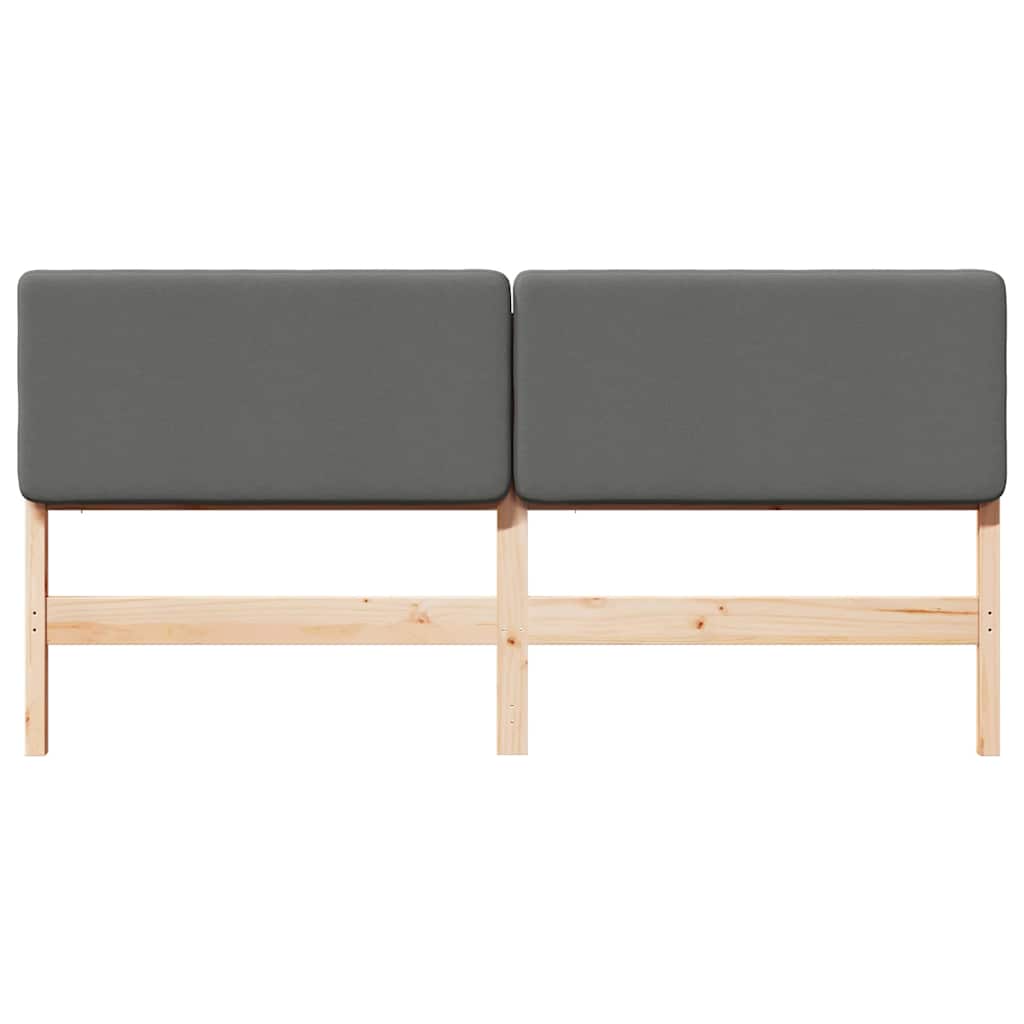 Tête de lit capitonnée Marron et gris clair 200 cm Pin massif - XIOS
