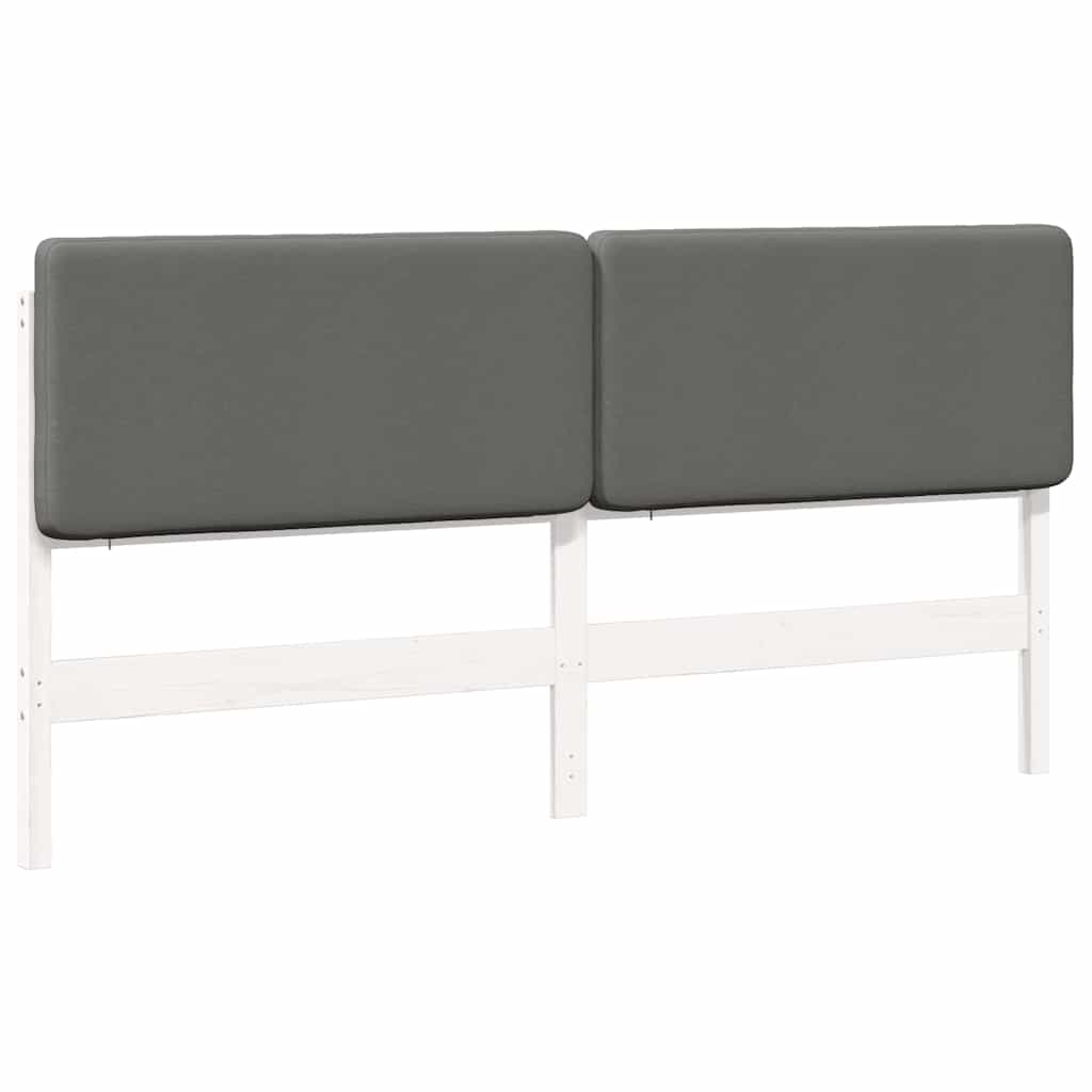 Tête de lit capitonnée Blanc et gris clair 200 cm Pin massif - XIOS