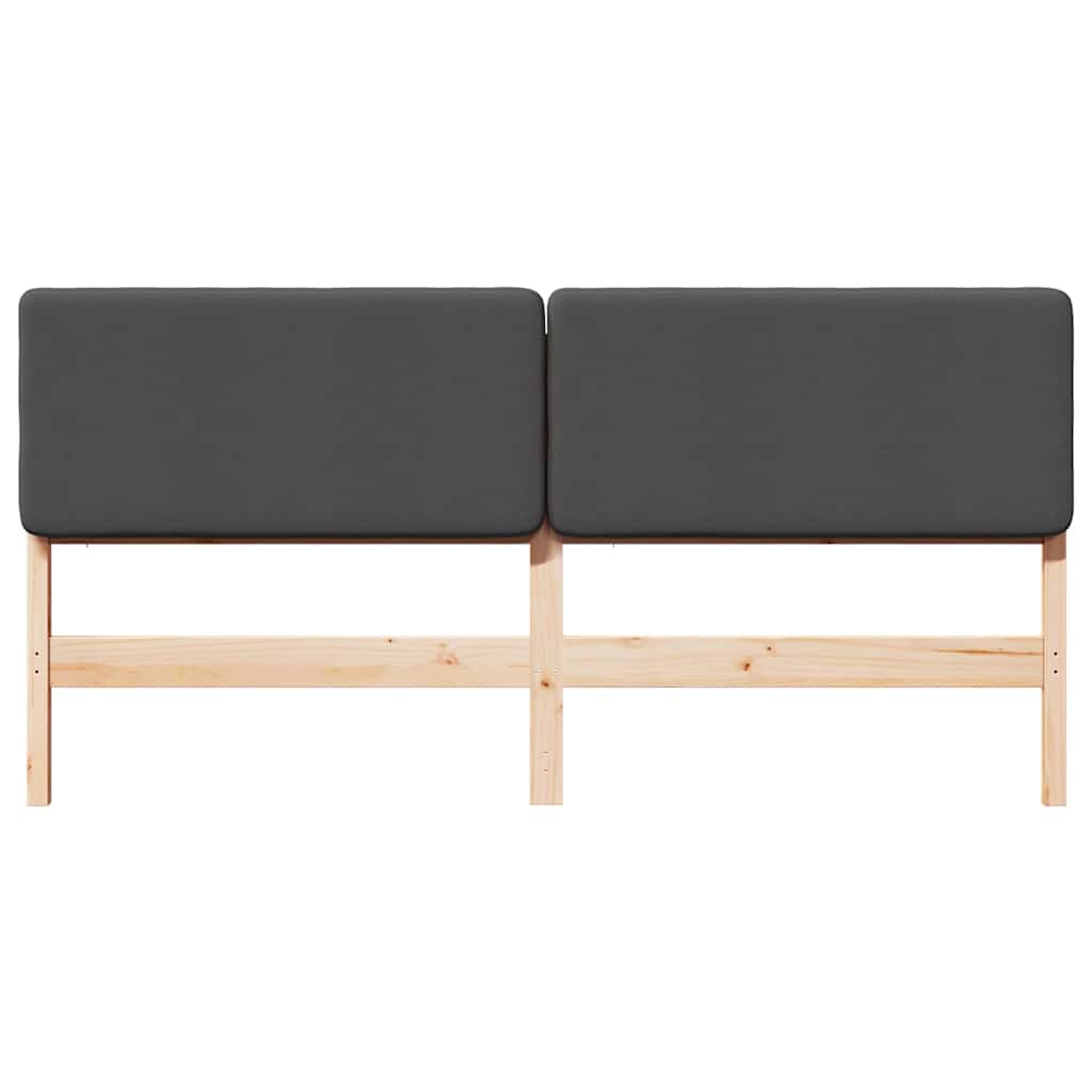 Tête de lit capitonnée Brun et gris foncé 180 cm Pin massif - XIOS