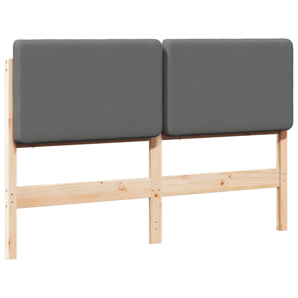 Tête de lit capitonnée Marron et gris clair 160 cm Pin massif - XIOS