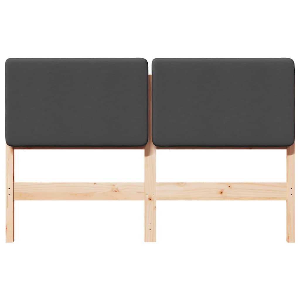 Tête de lit capitonnée Brun et gris foncé 160 cm Pin massif - XIOS
