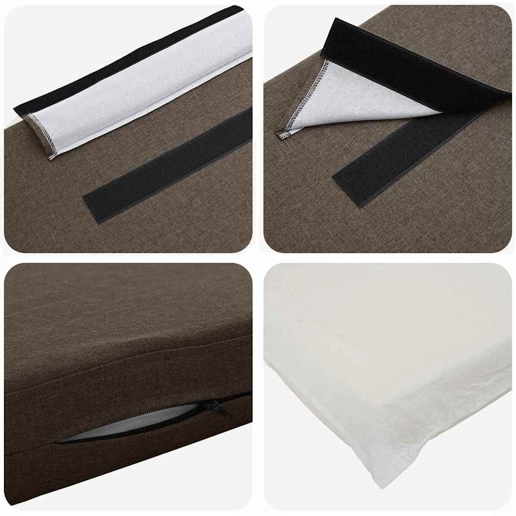 Tête de lit capitonnée Marron et Taupe 160 cm Pin massif - XIOS