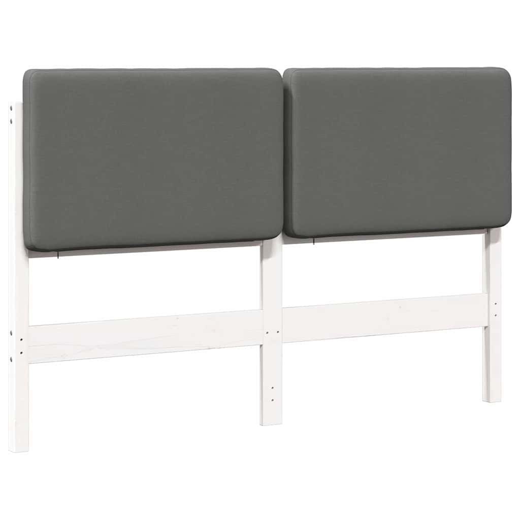 Tête de lit capitonnée Blanc et gris clair 160 cm Pin massif - XIOS