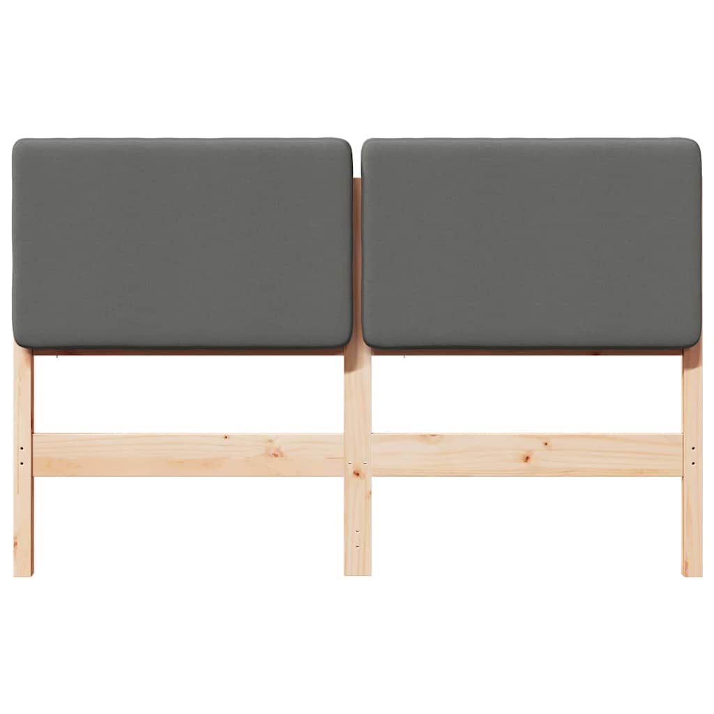 Tête de lit capitonnée Marron et gris clair 150 cm Pin massif - XIOS