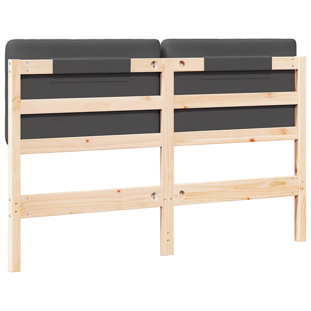 Tête de lit capitonnée Brun et gris foncé 140 cm Pin massif - XIOS