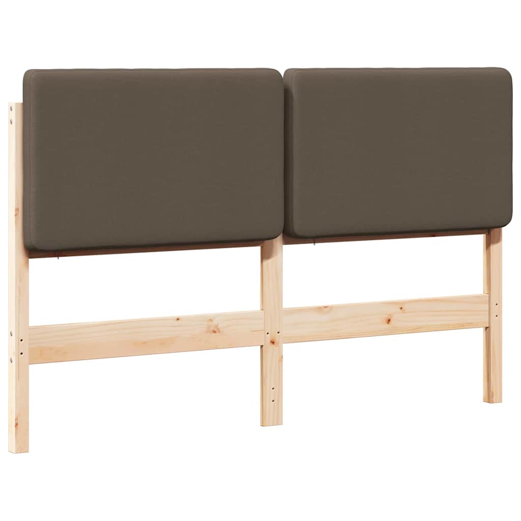Tête de lit capitonnée Marron et Taupe 140 cm Pin massif - XIOS