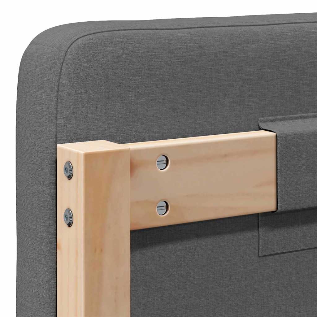 Tête de lit capitonnée Marron et gris clair 135 cm Pin massif - XIOS