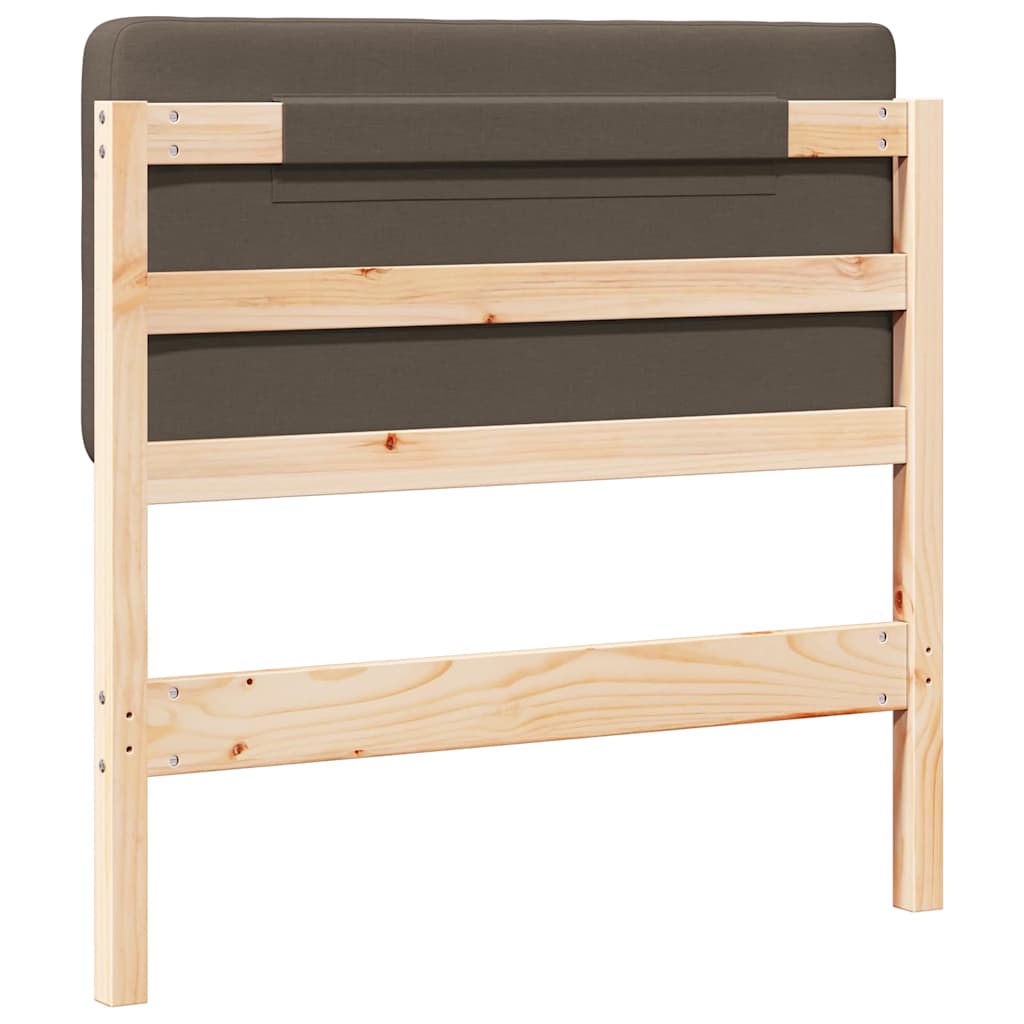 Tête de lit capitonnée Marron et Taupe 100 cm Pin massif - XIOS