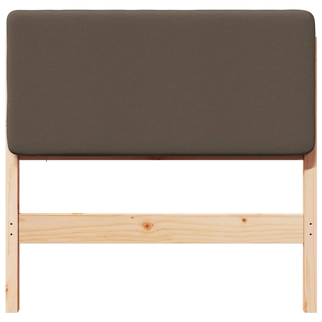 Tête de lit capitonnée Marron et Taupe 100 cm Pin massif - XIOS