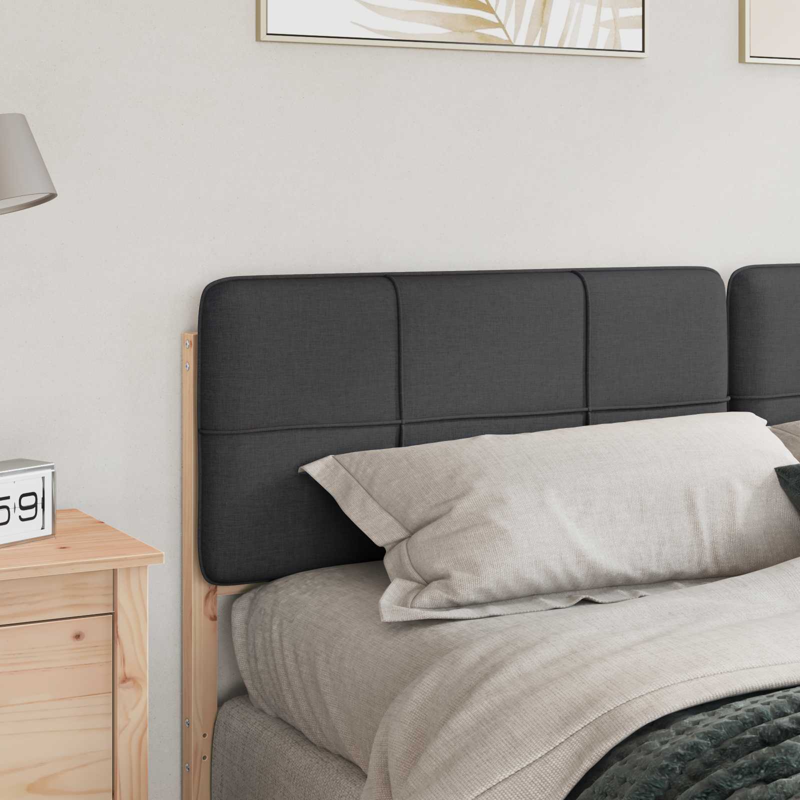 Tête de lit capitonnée Brun et gris foncé 200 cm Pin massif - XIOS