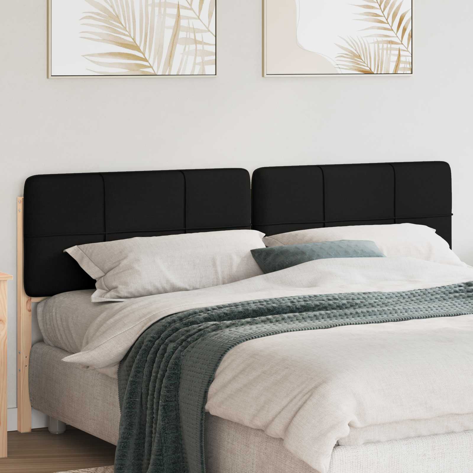Tête de lit capitonnée Marron et Noir 200 cm Pin massif - XIOS