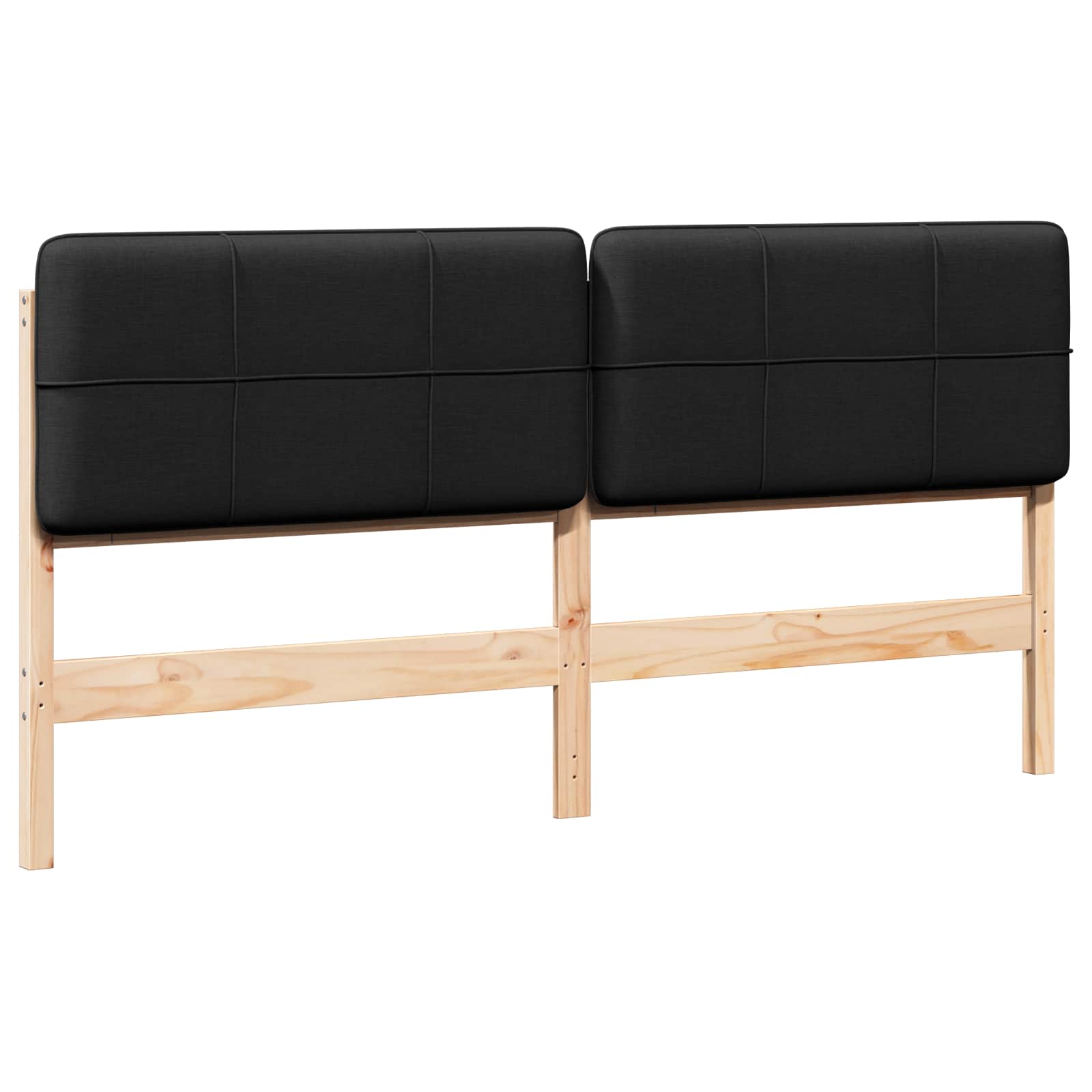 Tête de lit capitonnée Marron et Noir 200 cm Pin massif - XIOS