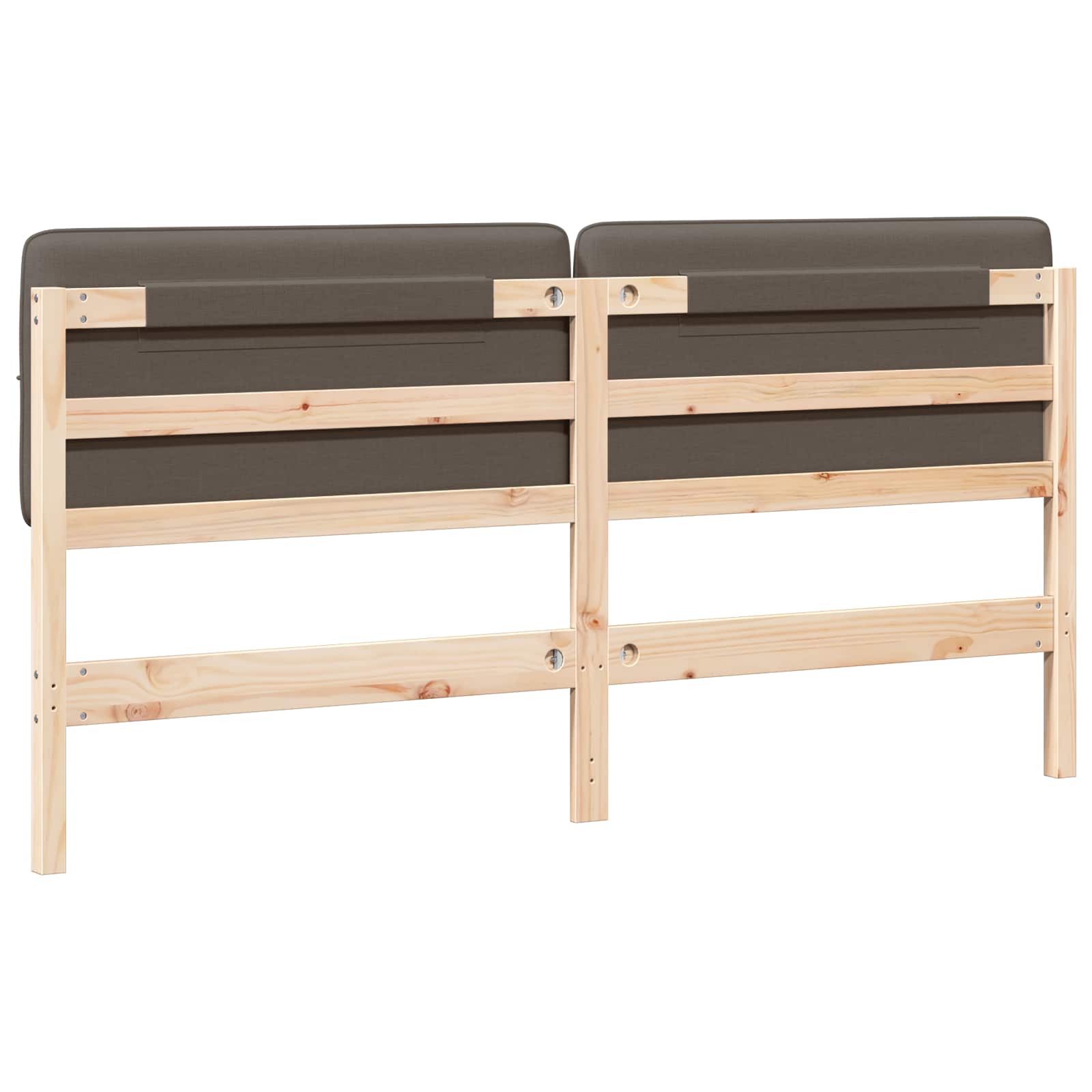Tête de lit capitonnée Marron et Taupe 200 cm Pin massif - XIOS