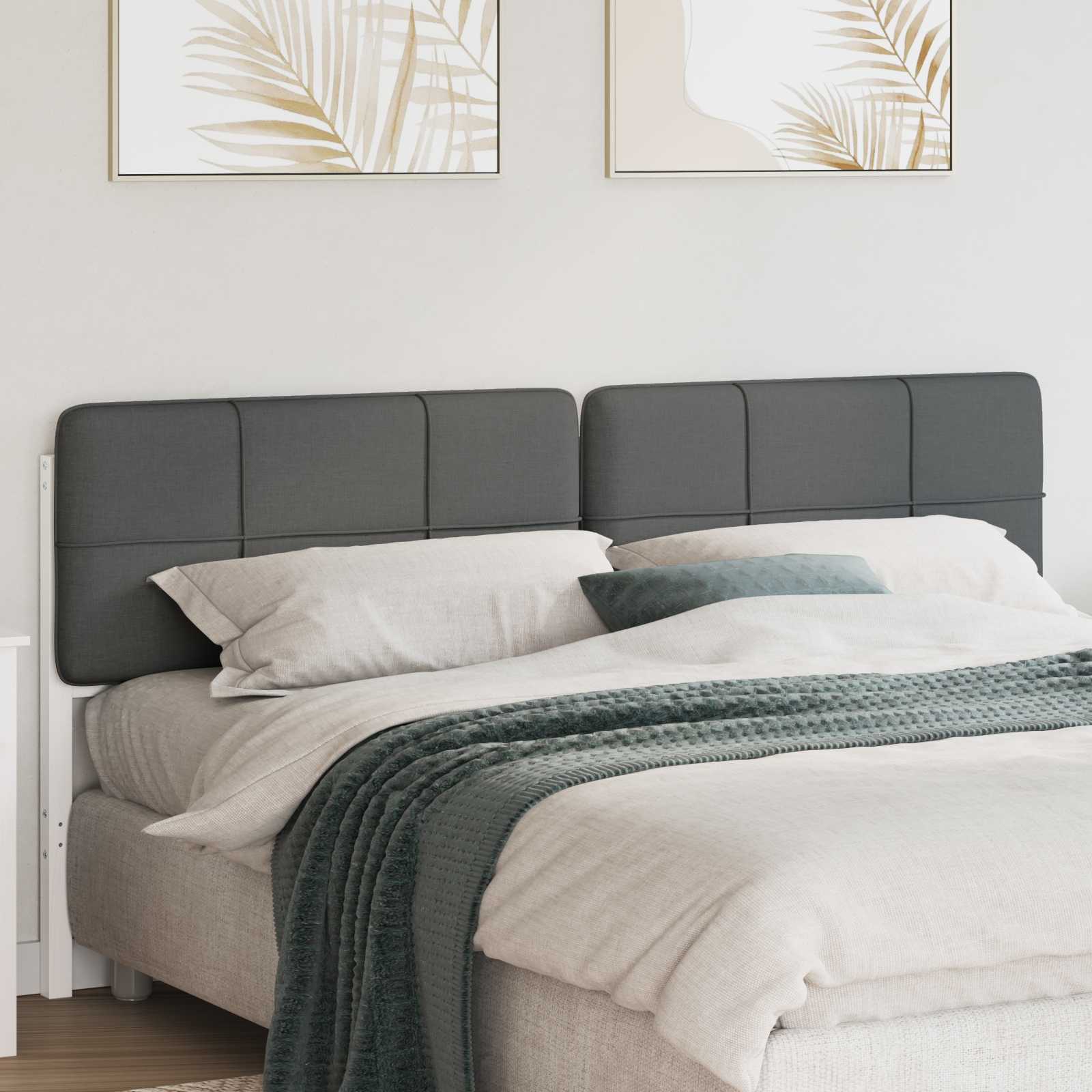 Tête de lit capitonnée Blanc et gris clair 200 cm Pin massif - XIOS
