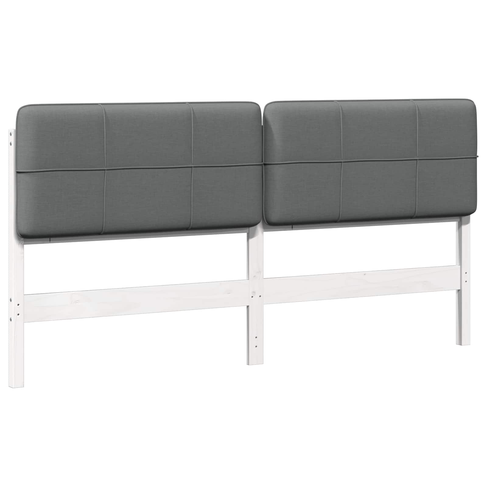 Tête de lit capitonnée Blanc et gris clair 200 cm Pin massif - XIOS