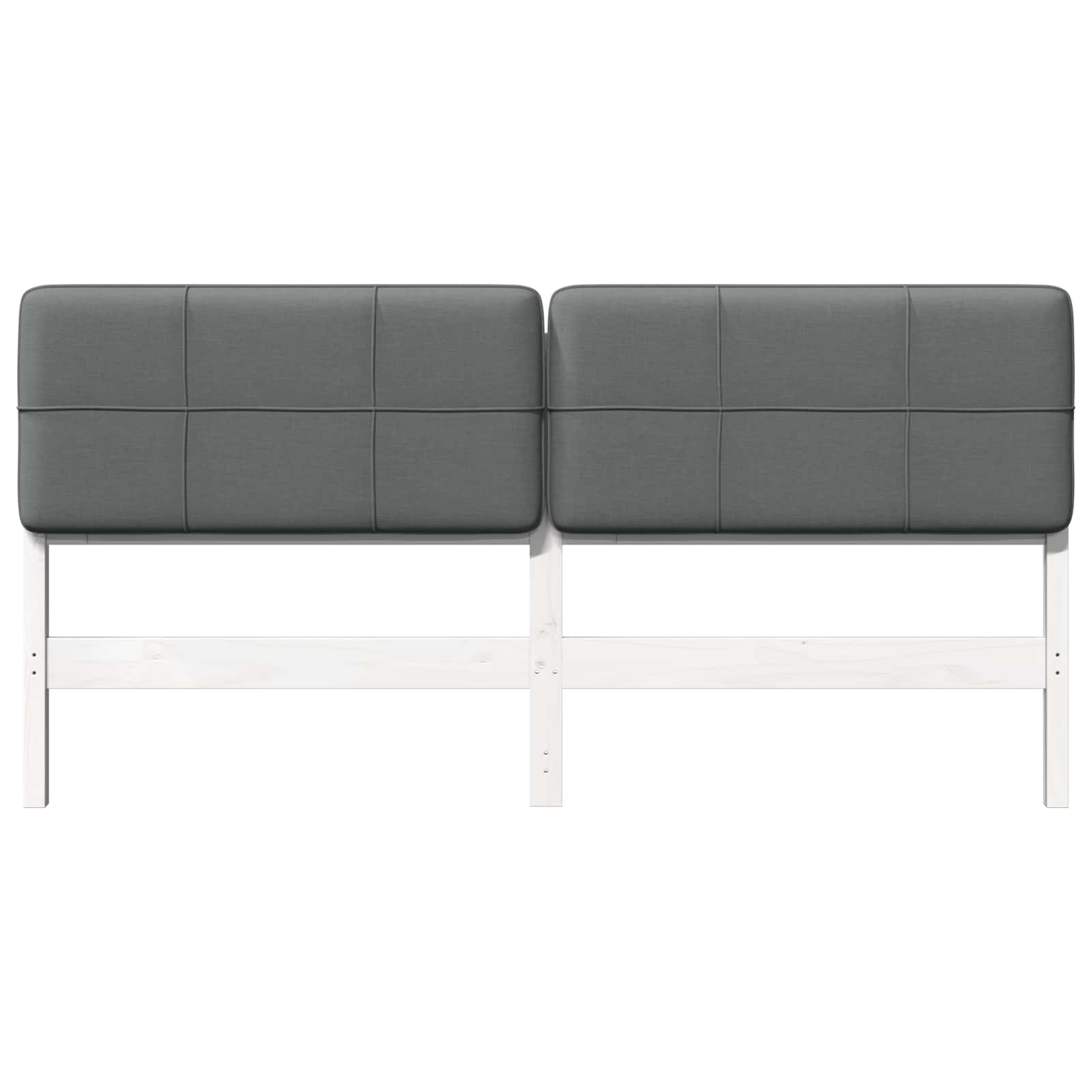 Tête de lit capitonnée Blanc et gris clair 200 cm Pin massif - XIOS