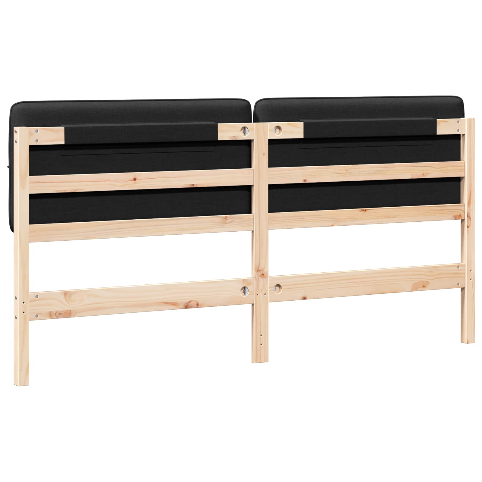 Tête de lit capitonnée Marron et Noir 180 cm Pin massif - XIOS