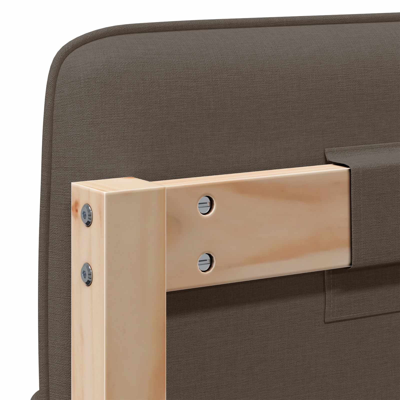 Tête de lit capitonnée Marron et Taupe 180 cm Pin massif - XIOS