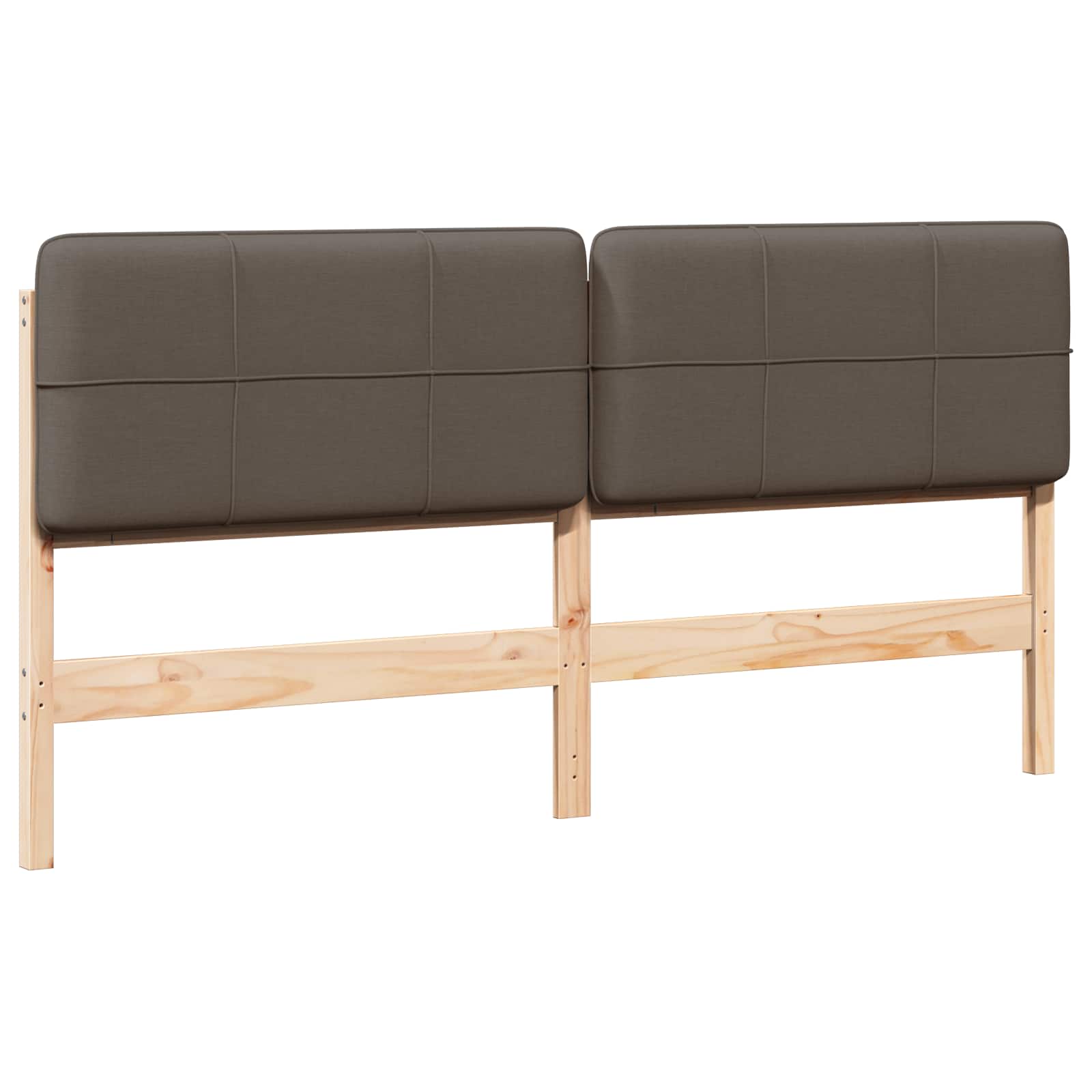 Tête de lit capitonnée Marron et Taupe 180 cm Pin massif - XIOS