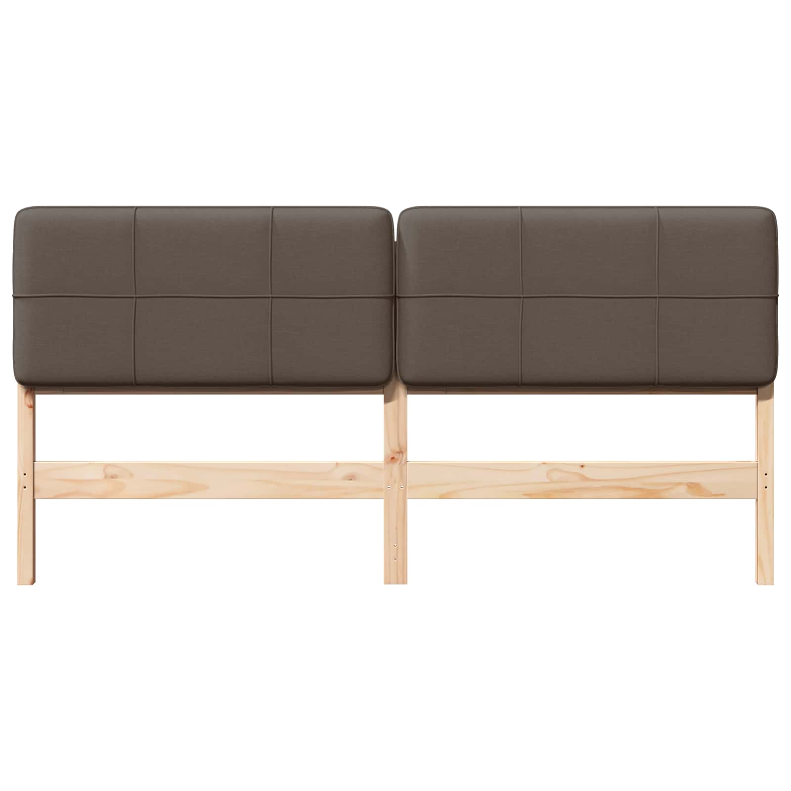 Tête de lit capitonnée Marron et Taupe 180 cm Pin massif - XIOS