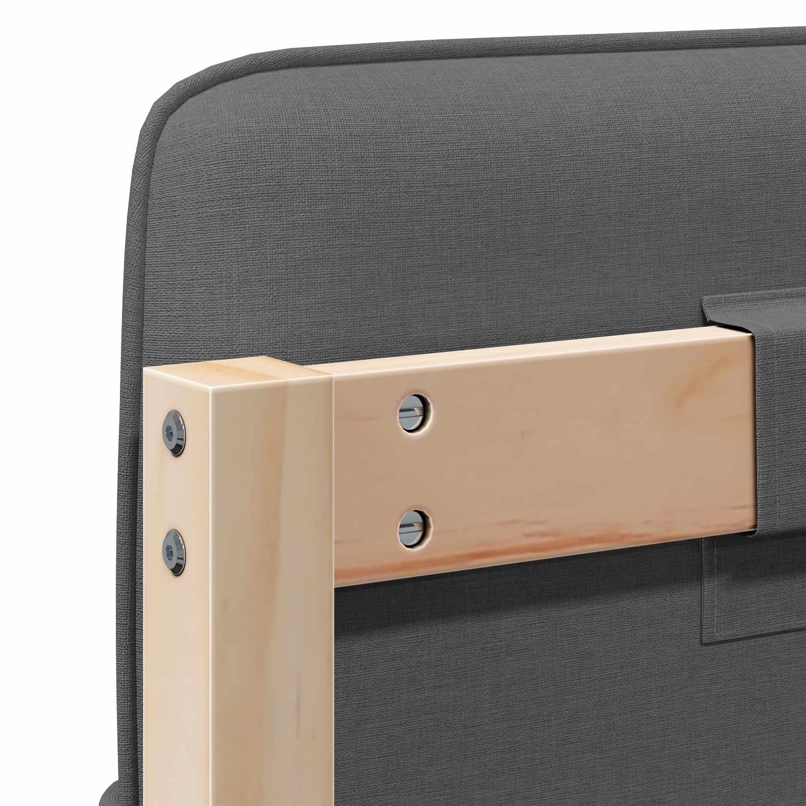 Tête de lit capitonnée Marron et gris clair 140 cm Pin massif - XIOS