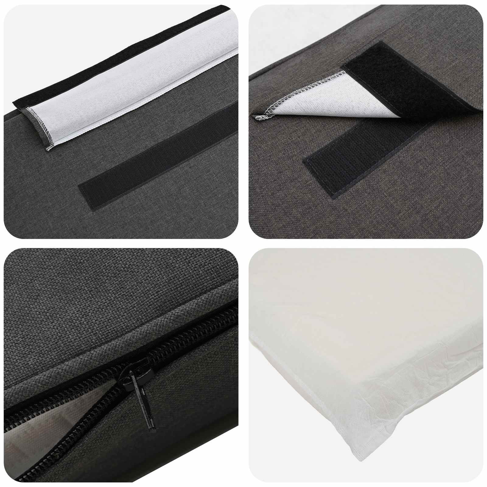 Tête de lit capitonnée Brun et gris foncé 140 cm Pin massif - XIOS
