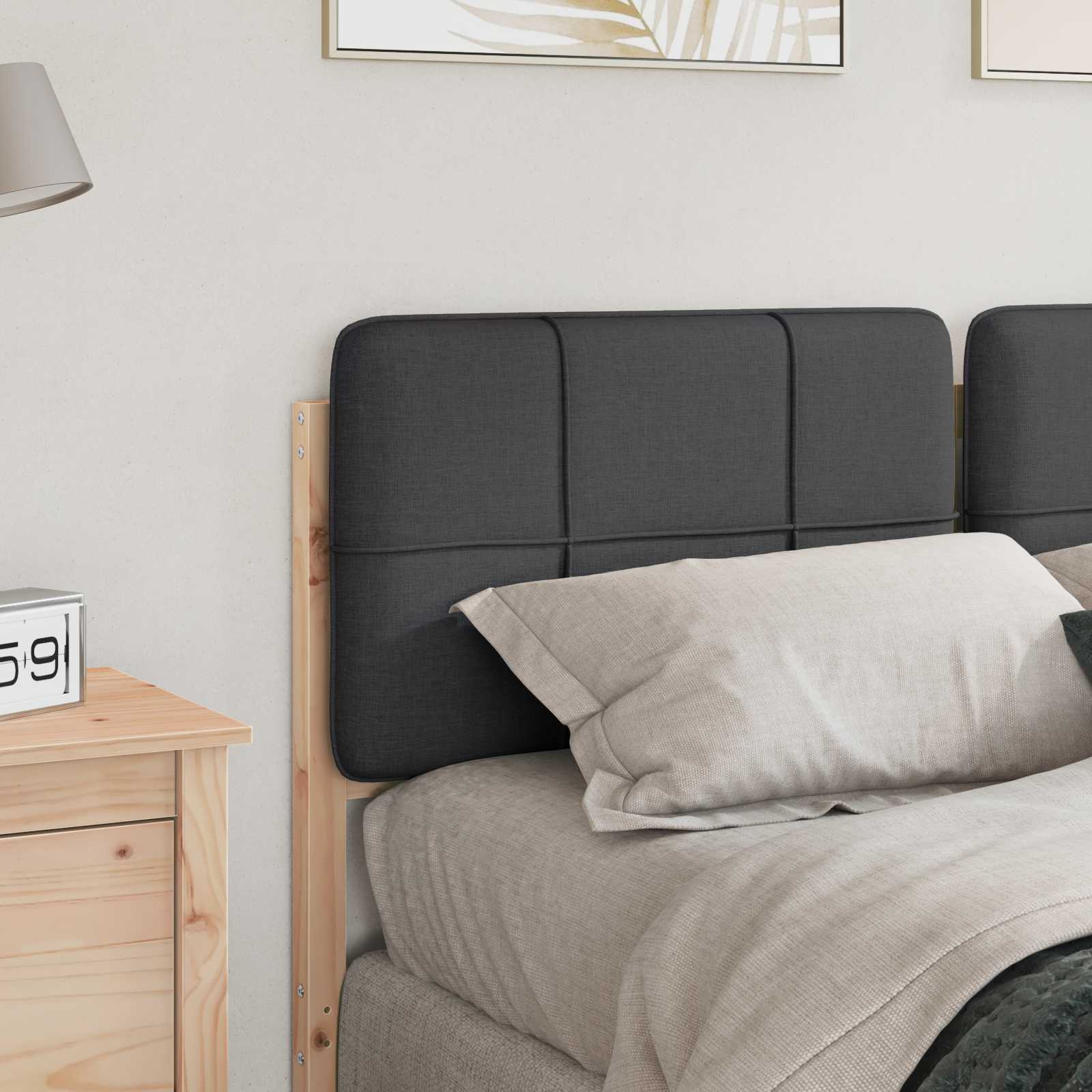 Tête de lit capitonnée Brun et gris foncé 140 cm Pin massif - XIOS