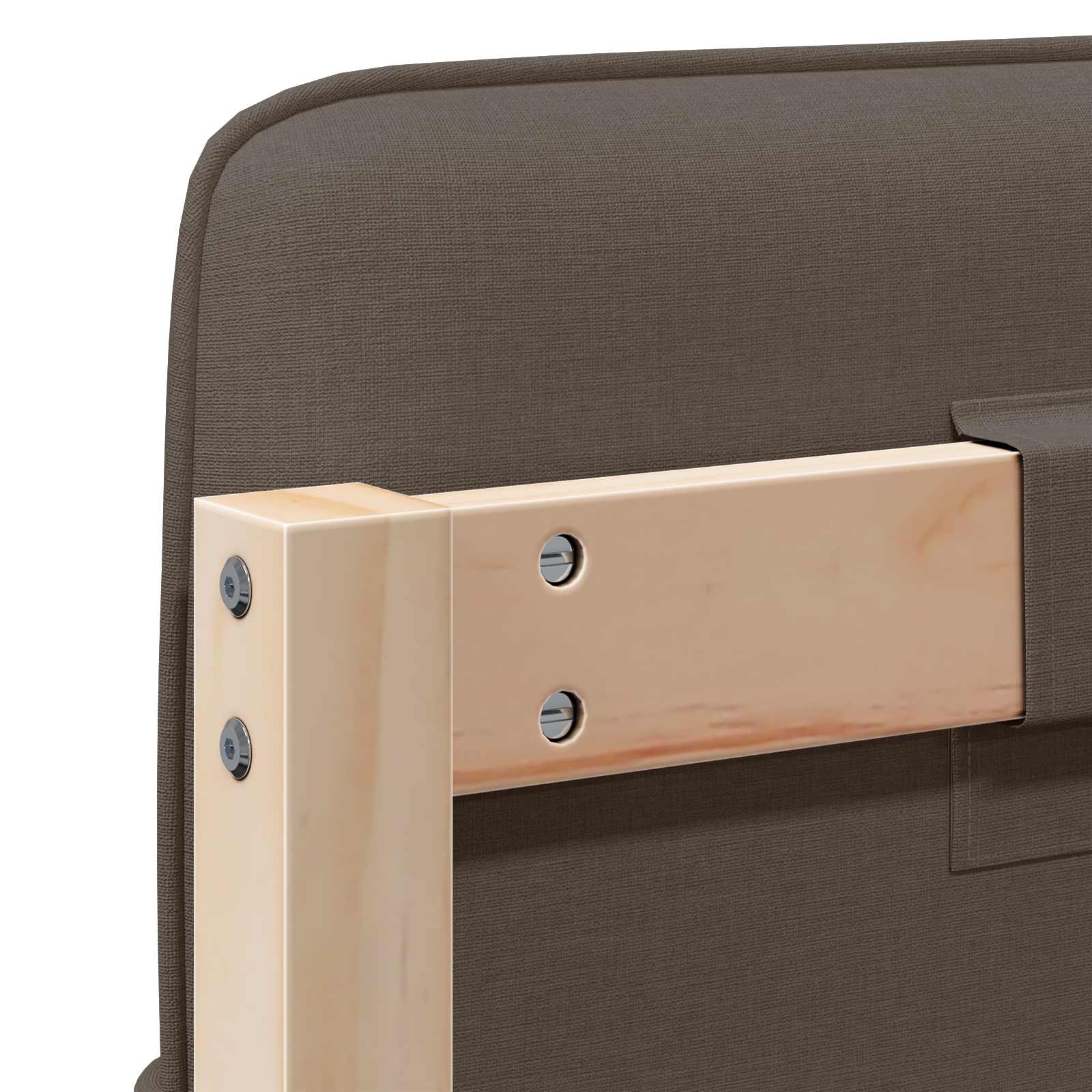 Tête de lit capitonnée Marron et Taupe 140 cm Pin massif - XIOS