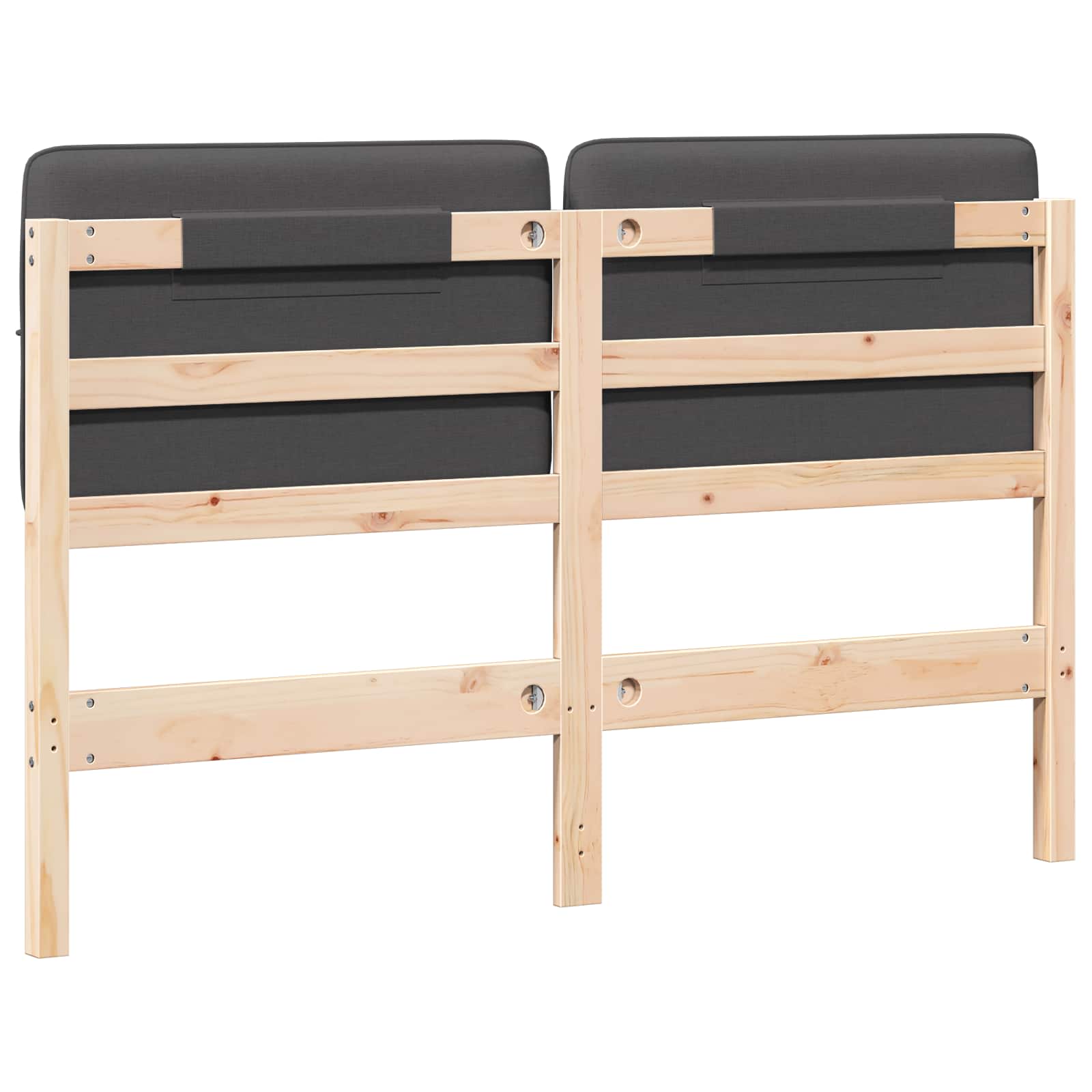 Tête de lit capitonnée Brun et gris foncé 135 cm Pin massif - XIOS