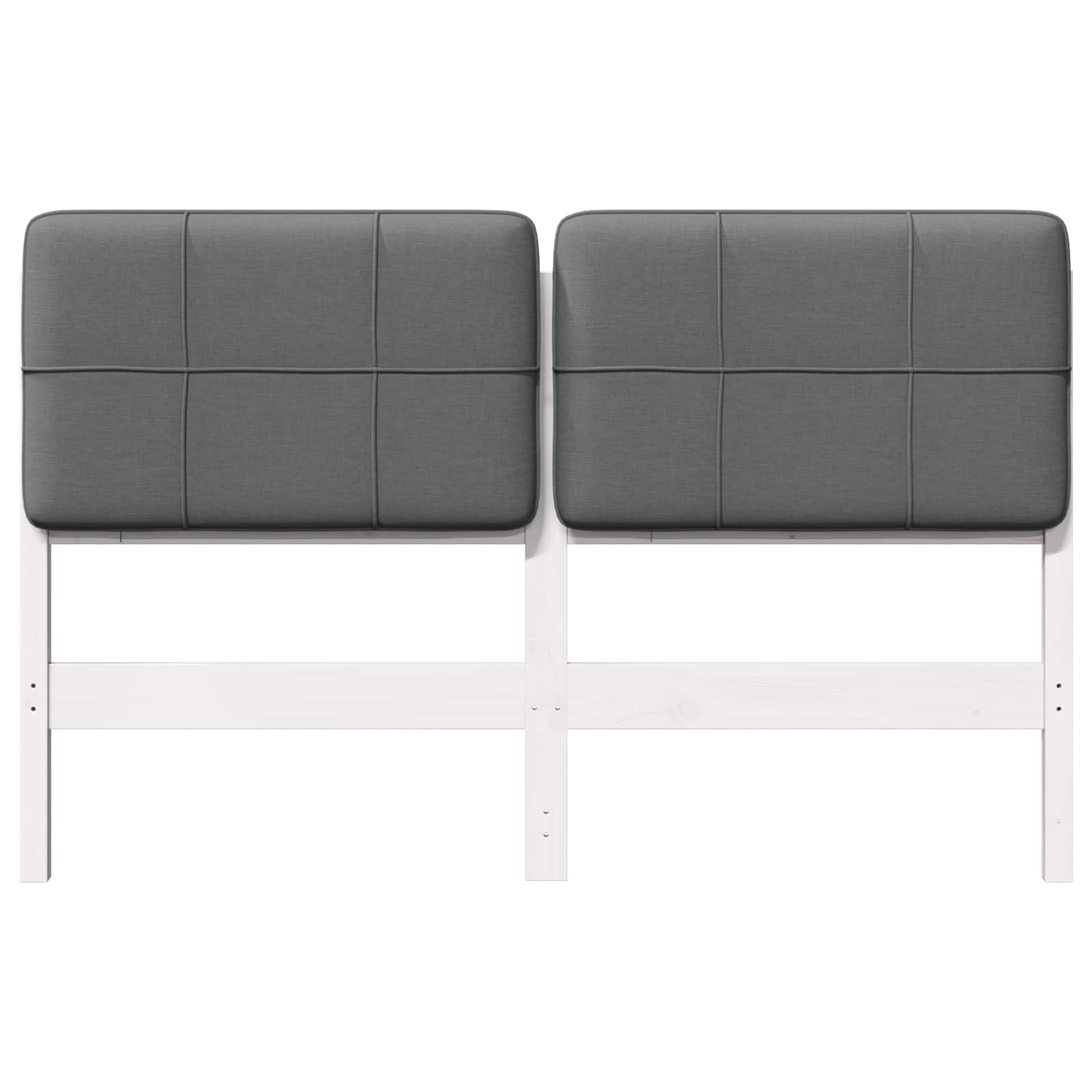 Tête de lit capitonnée Blanc et gris clair 135 cm Pin massif - XIOS