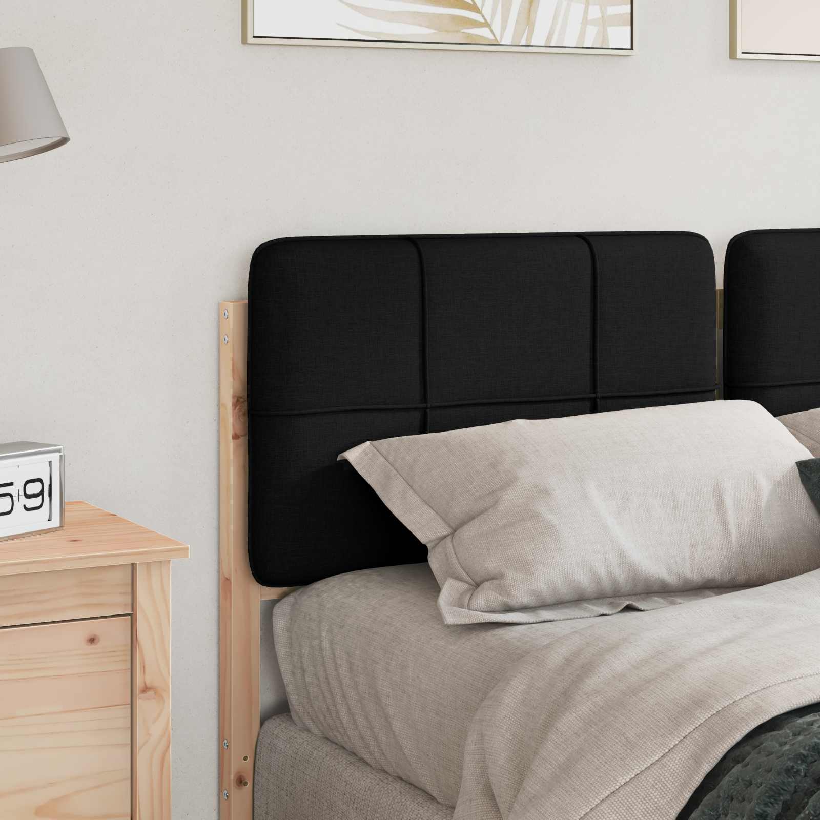 Tête de lit capitonnée Marron et Noir 120 cm Pin massif - XIOS