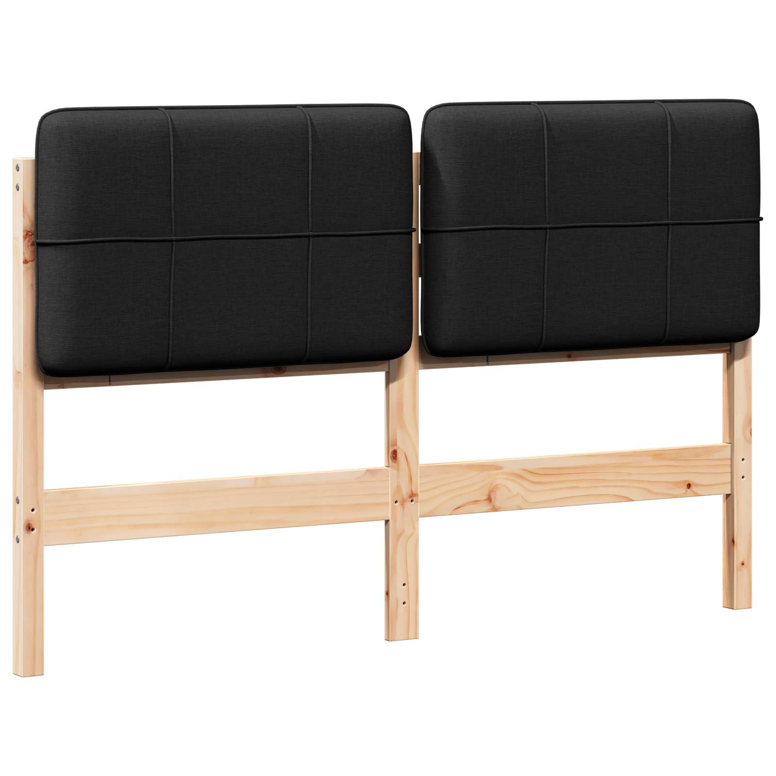 Tête de lit capitonnée Marron et Noir 120 cm Pin massif - XIOS