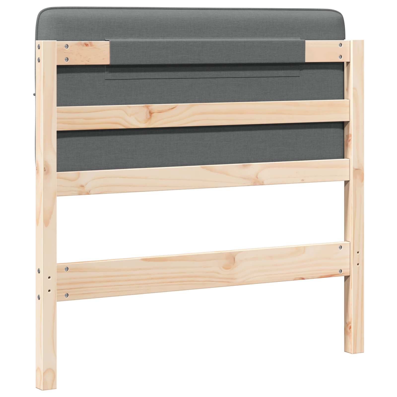 Tête de lit capitonnée Marron et gris clair 100 cm Pin massif - XIOS