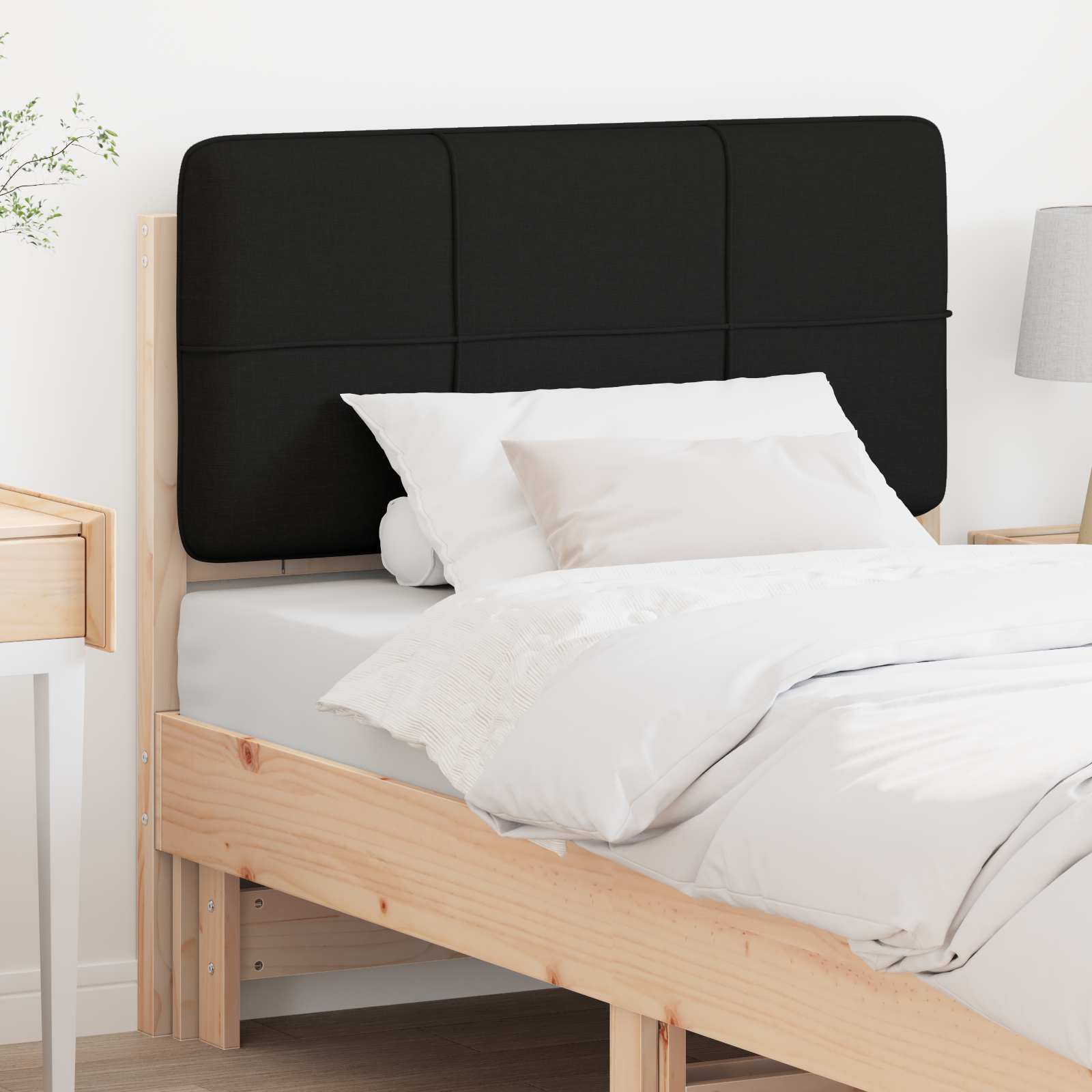 Tête de lit capitonnée Marron et Noir 100 cm Pin massif - XIOS