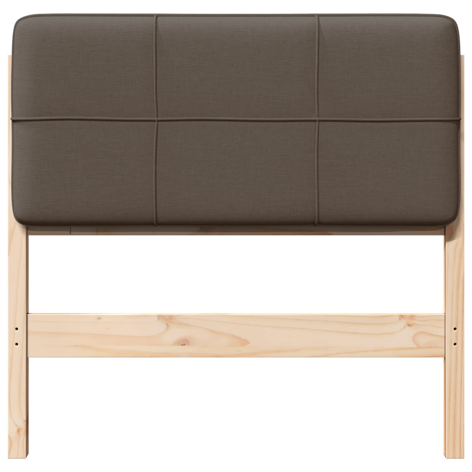 Tête de lit capitonnée Marron et Taupe 100 cm Pin massif - XIOS