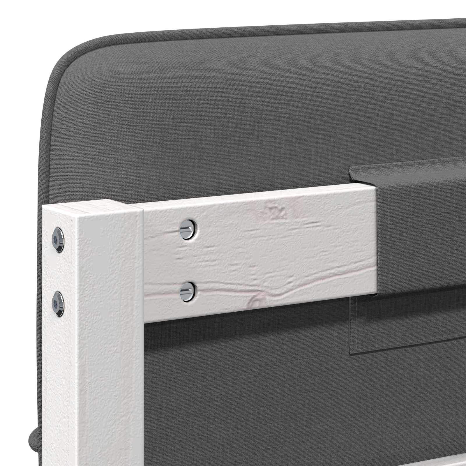 Tête de lit capitonnée Blanc et gris clair 100 cm Pin massif - XIOS