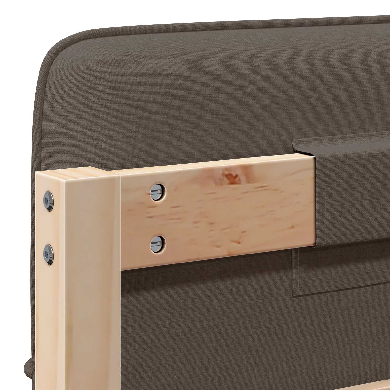 Tête de lit capitonnée Marron et Taupe 80 cm Pin massif - XIOS
