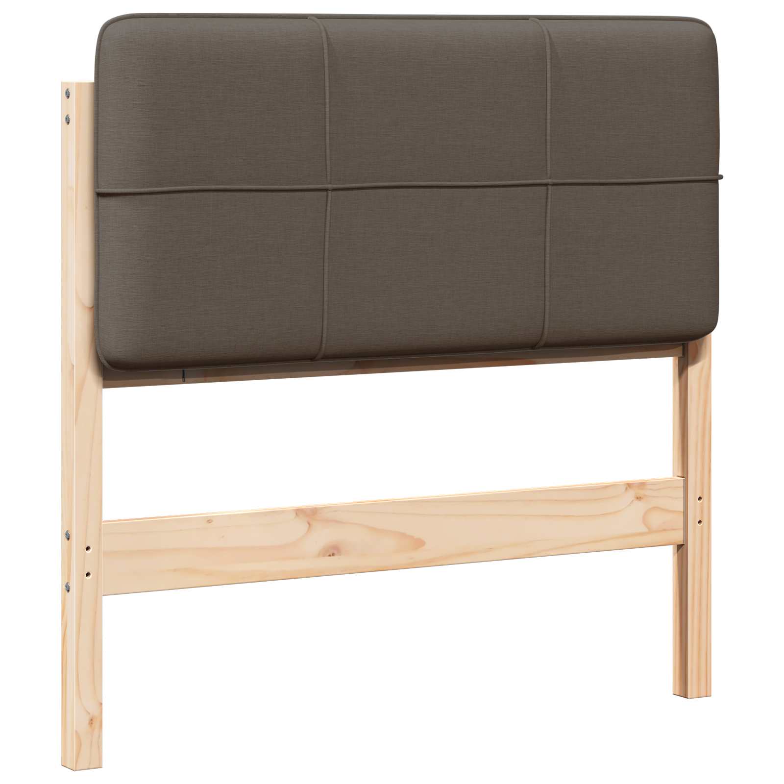 Tête de lit capitonnée Marron et Taupe 80 cm Pin massif - XIOS
