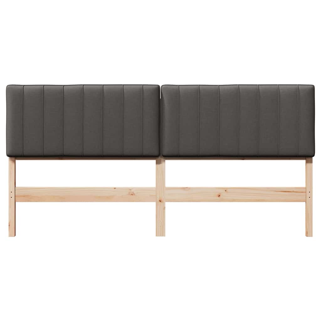 Tête de lit capitonnée Brun et gris foncé 200 cm Pin massif - XIOS