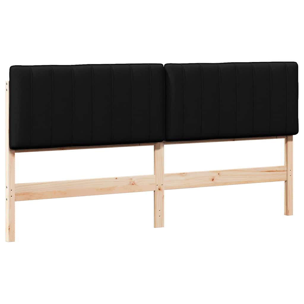 Tête de lit capitonnée Marron et Noir 200 cm Pin massif - XIOS